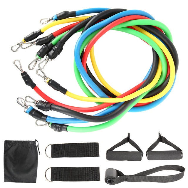 11pcs/ Set Pull Rope Latex Fitness Bands