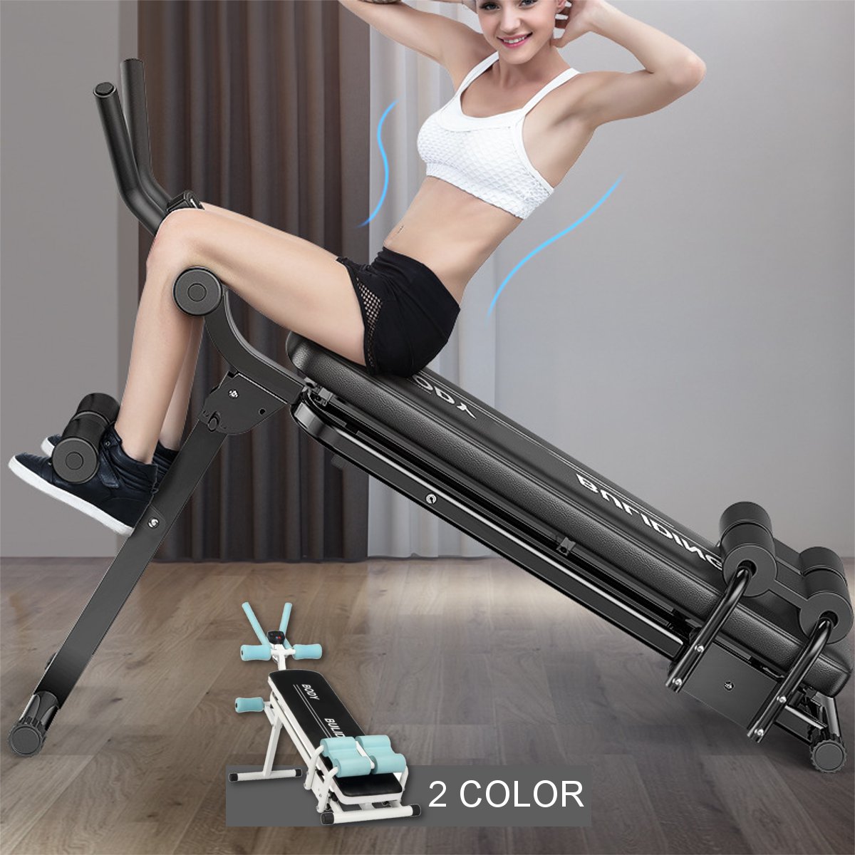 Folding 2 In 1 Fitness Tool Adjustable Abdominal Trainer